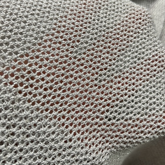 CHICO'S NWT Travelers Silver Metallic Open Front Party Evening Duster Cardigan L - Picture 8 of 16